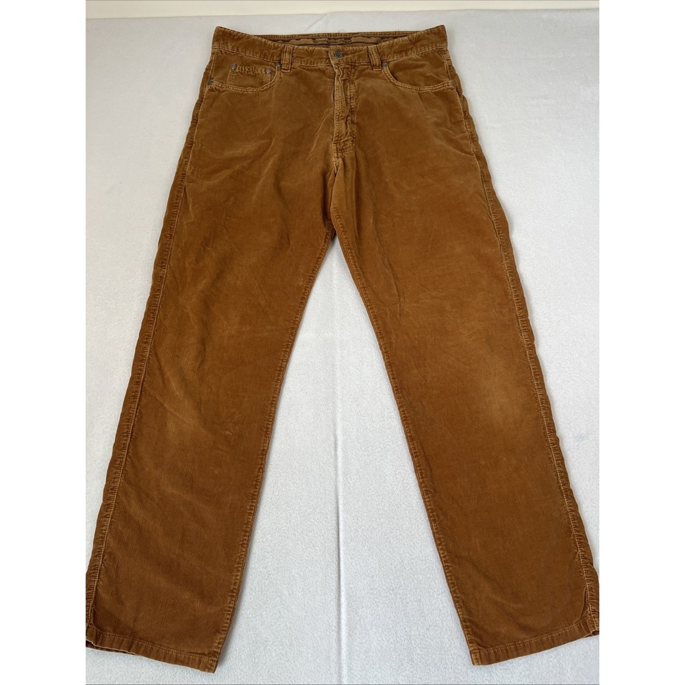 Ermenegildo ZEGNA Italy Men's Brown Corduroy Cotton Pants Size 36 Fits 34x30